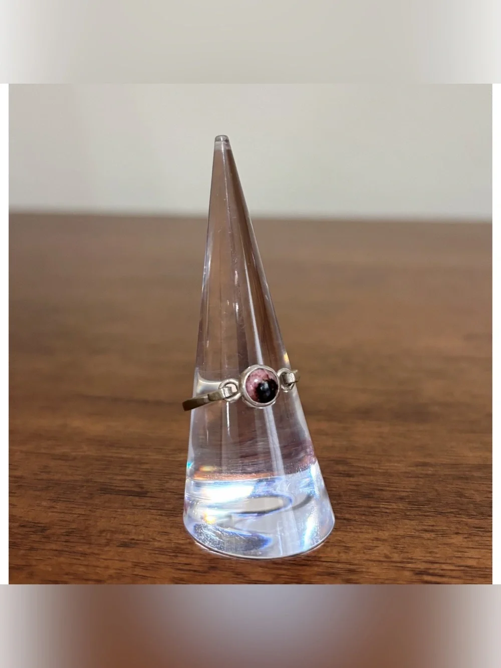 Sterling Silver 925 Rhodonite Ring Size 8.5 Made In Guatemala